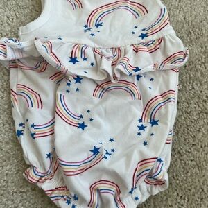 Cat & Jack Rainbow and Stars Romper with Ruffled Details